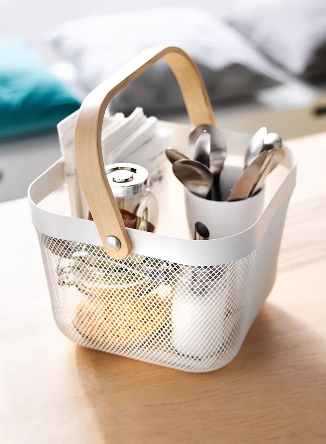 Basket White 25x18x26cm - Image 3